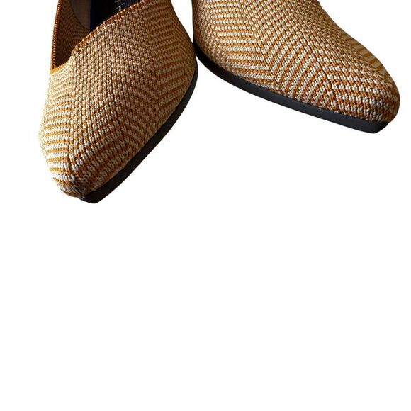 Rothy’s The Point Toe Yellow White Chevron Slip On Shoes Ballet Flats Knit  Sz 7 - Picture 5 of 15